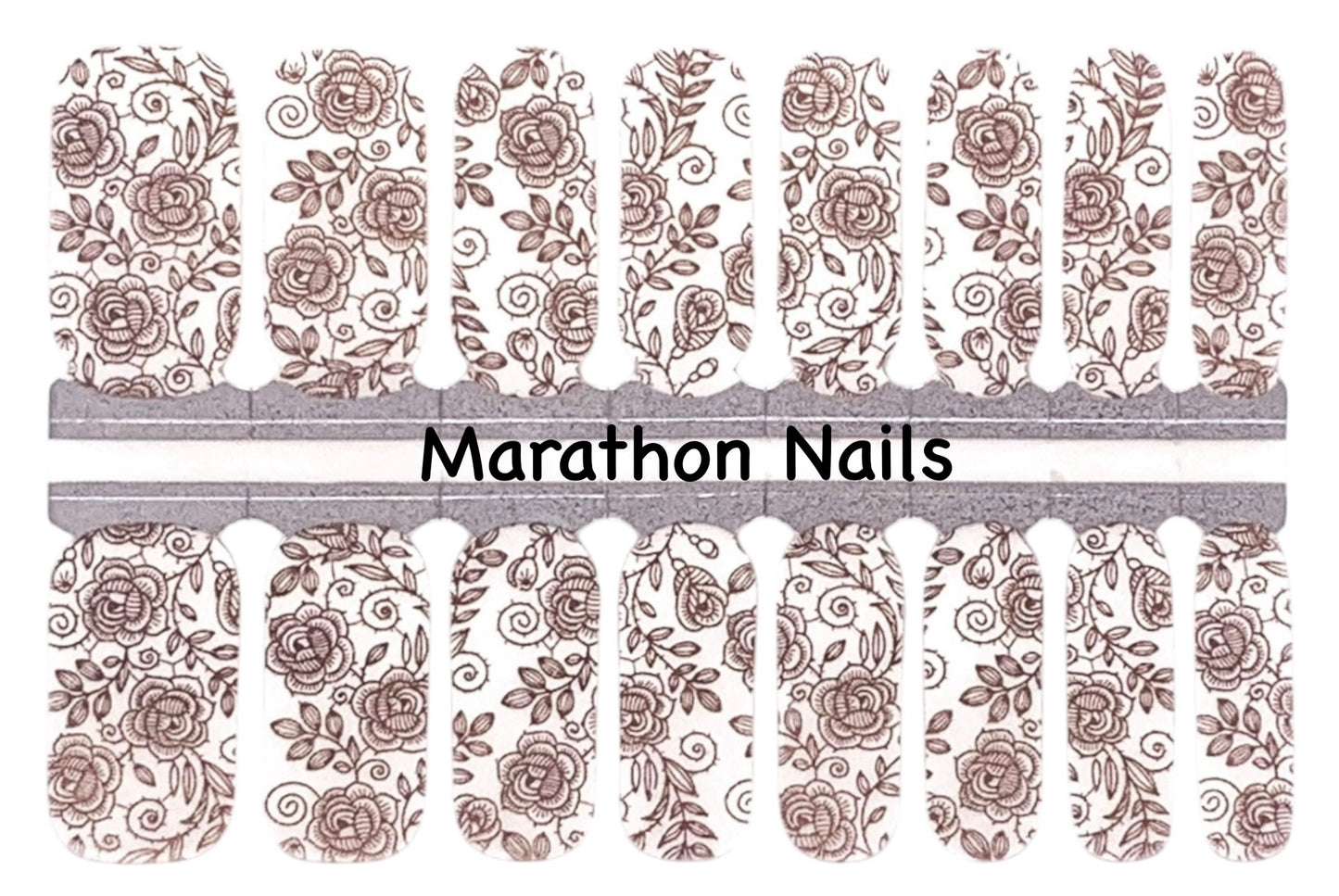 Gold Rose Overlay Nail Wraps