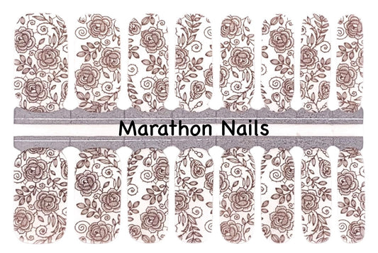 Gold Rose Overlay Nail Wraps