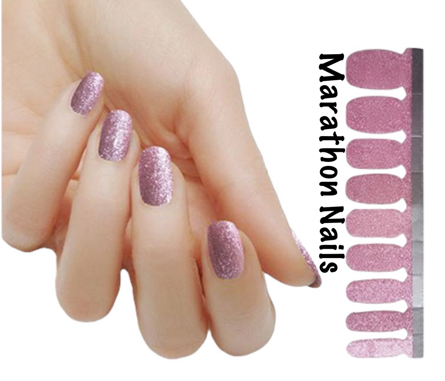 Light Pink Glitter Lux Nail Wraps