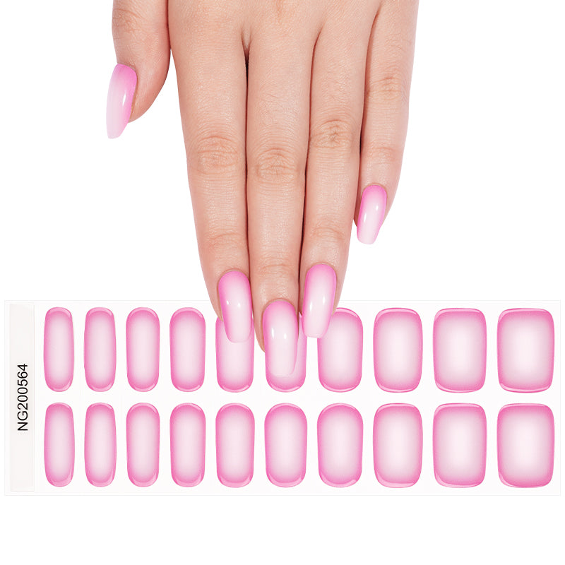 Bubblegum Glow Semi Cured Gel Nail Wraps