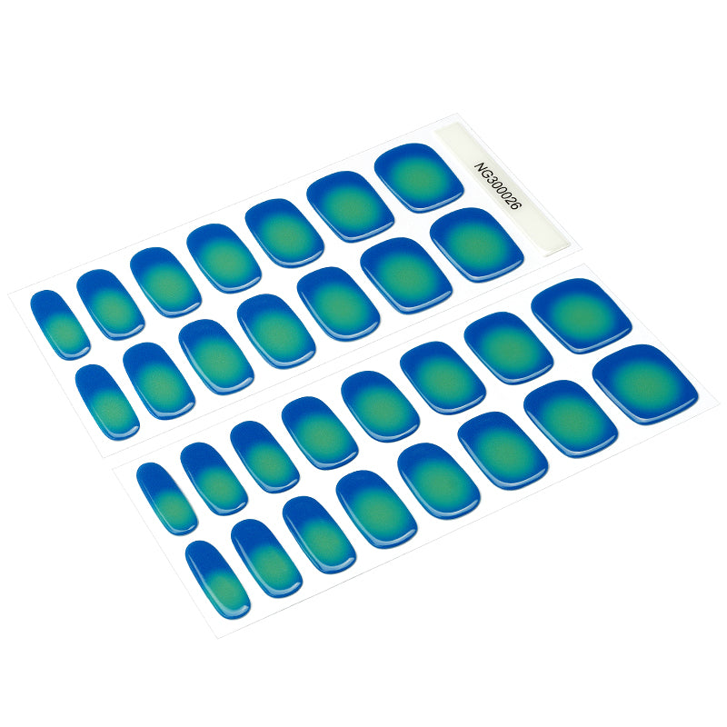 Green Flare 30ct Semi Cured Gel Nail Wraps