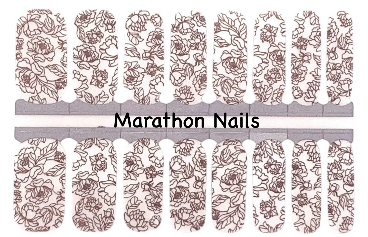 Gold Floral Overlay Nail Wraps