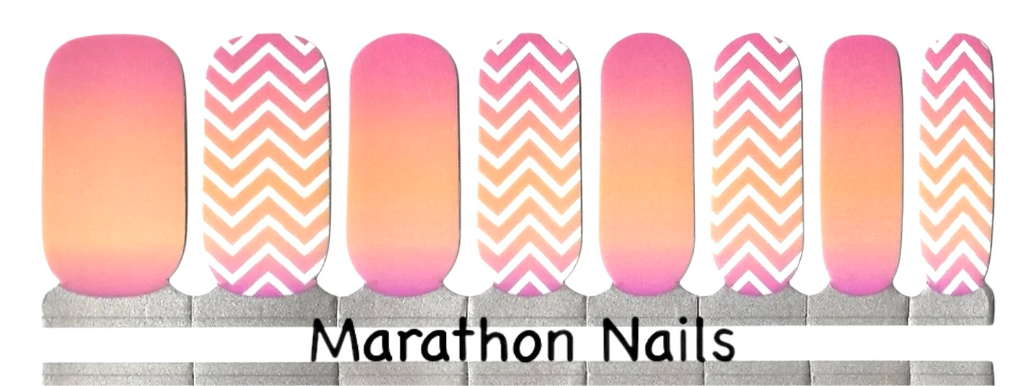 Coral Chevron Nail Wraps
