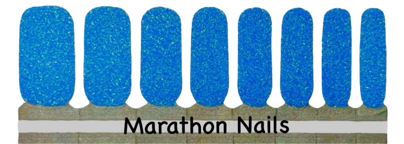 Carribean Sea Blue Glitter Nail Wraps
