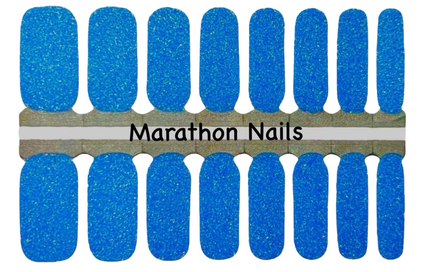 Carribean Sea Blue Glitter Nail Wraps