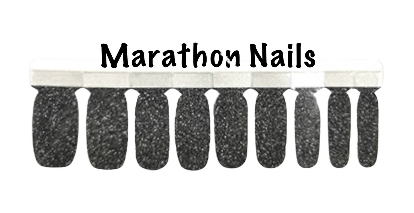 Gunmetal Grey Glitter Lux Nail Wraps
