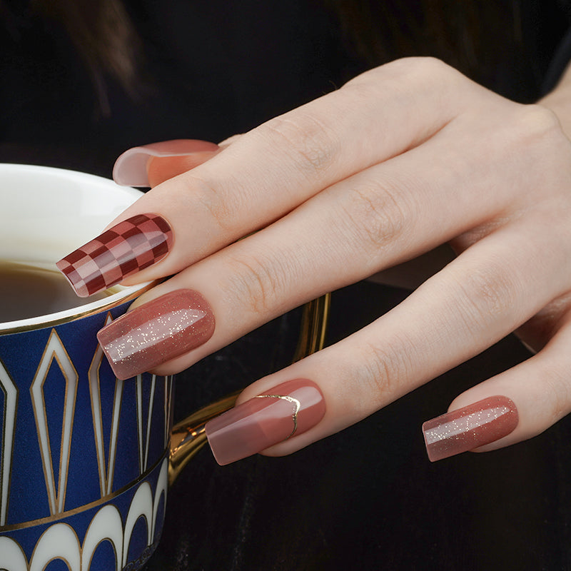 Hot Chocolate Semi Cured Gel Nail Wraps
