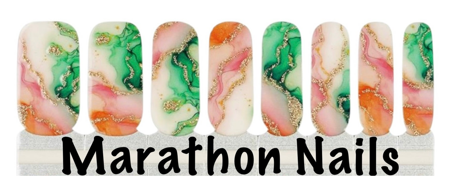 Mango Matcha Swirl Nail Wraps