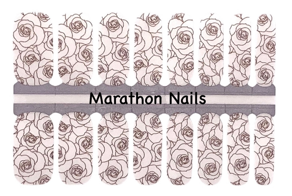 Large Gold Rose Overlay Nail Wraps