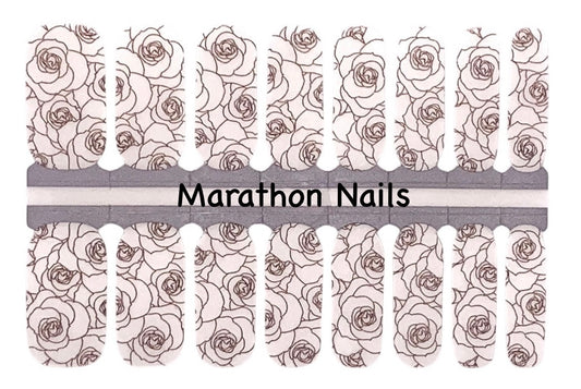 Large Gold Rose Overlay Nail Wraps