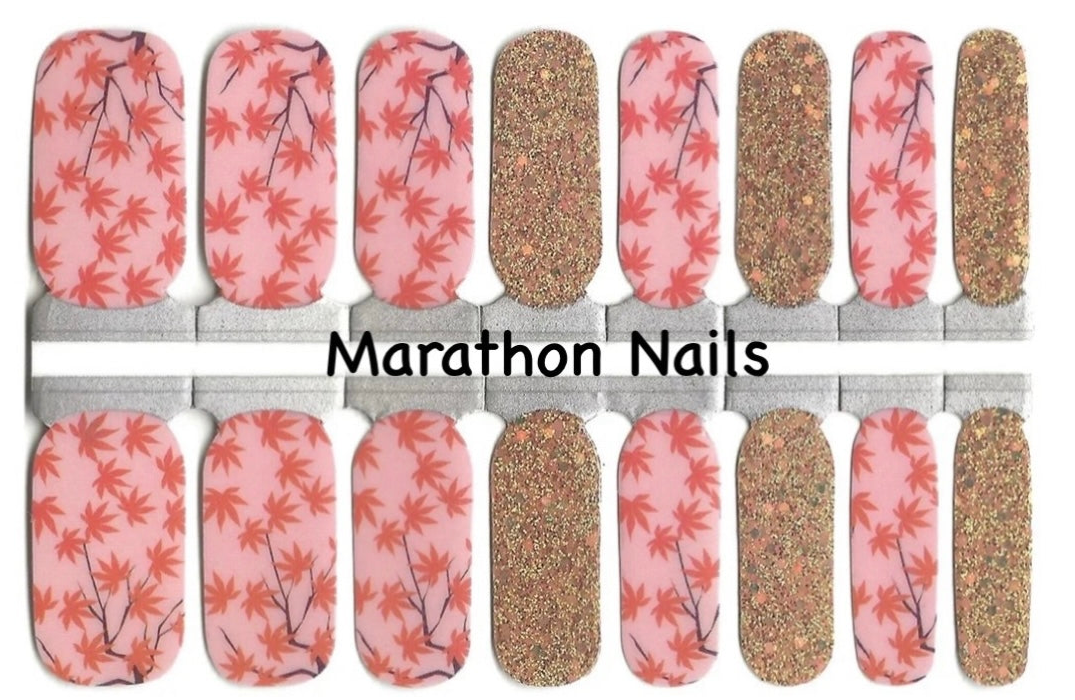 Golden Leaves Nail Wraps