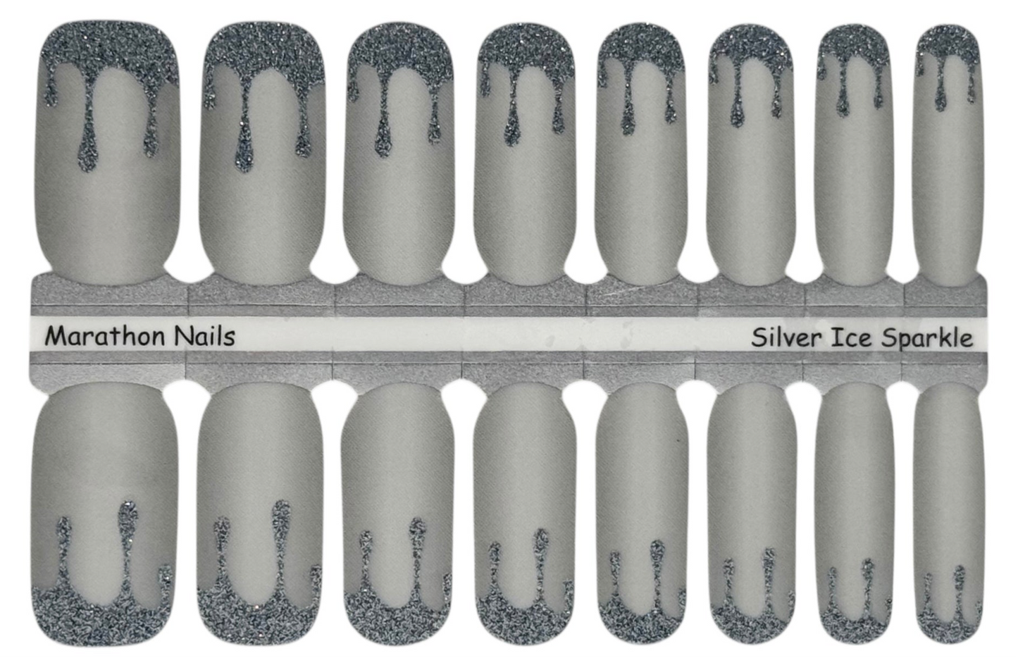 Silver Ice Ombre with Sparkle Exclusive Nail Wraps