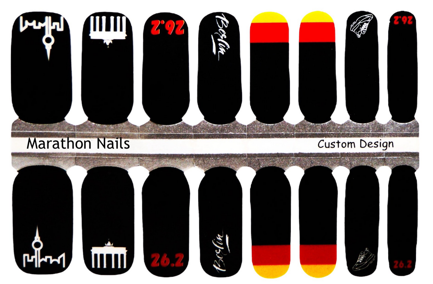Run Through The Gate - Berlin Marathon Nails - Exclusive Nail Wraps