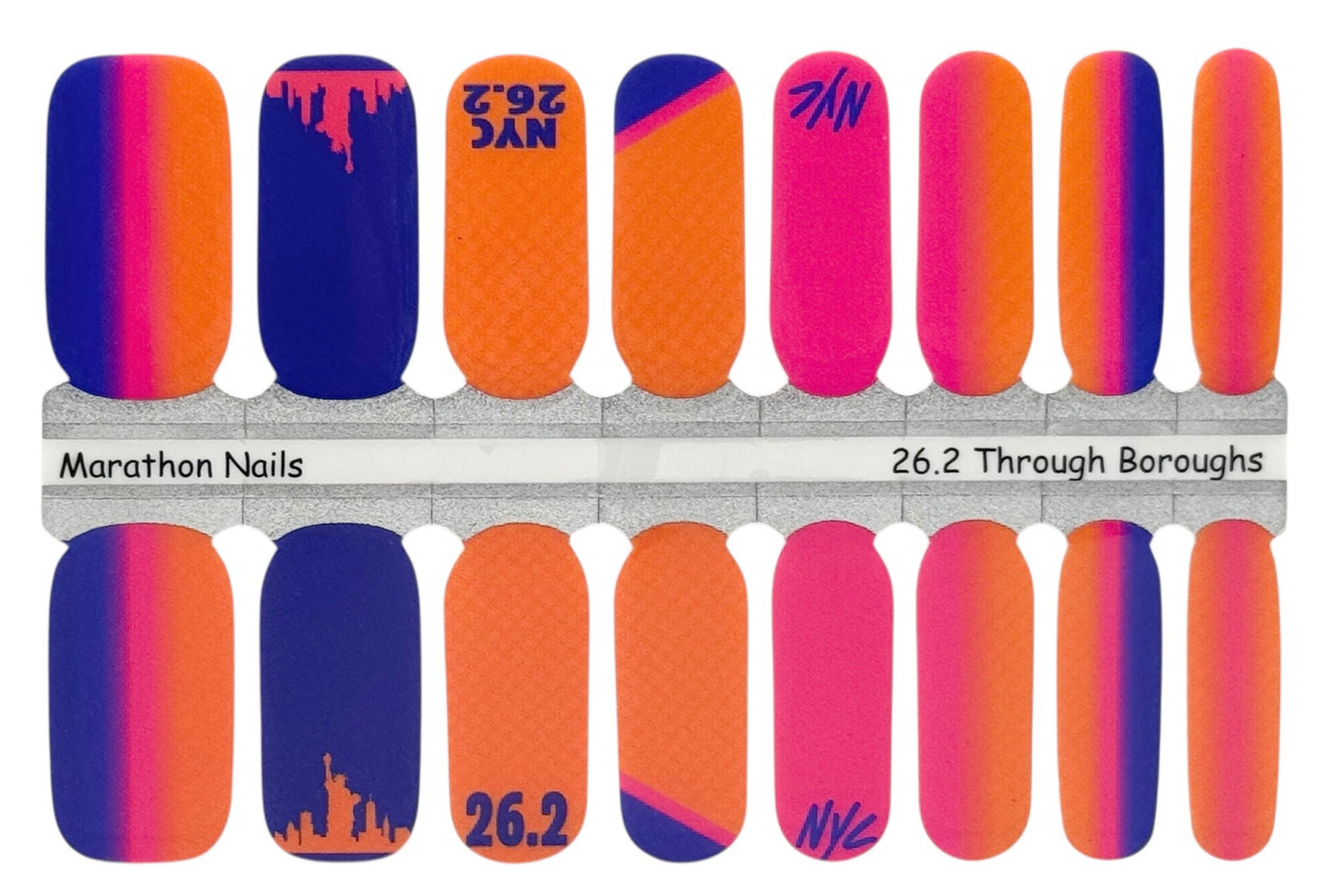 26.2 Through Boroughs - New York City Marathon Nails - Exclusive Nail Wraps