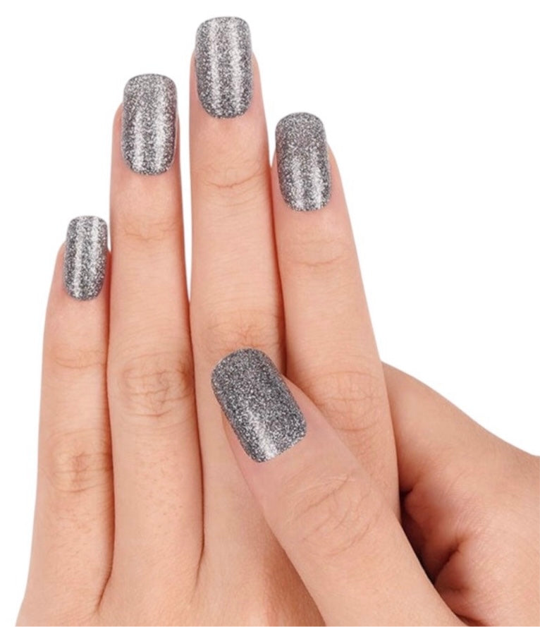 Gunmetal Glitter Nail Wraps