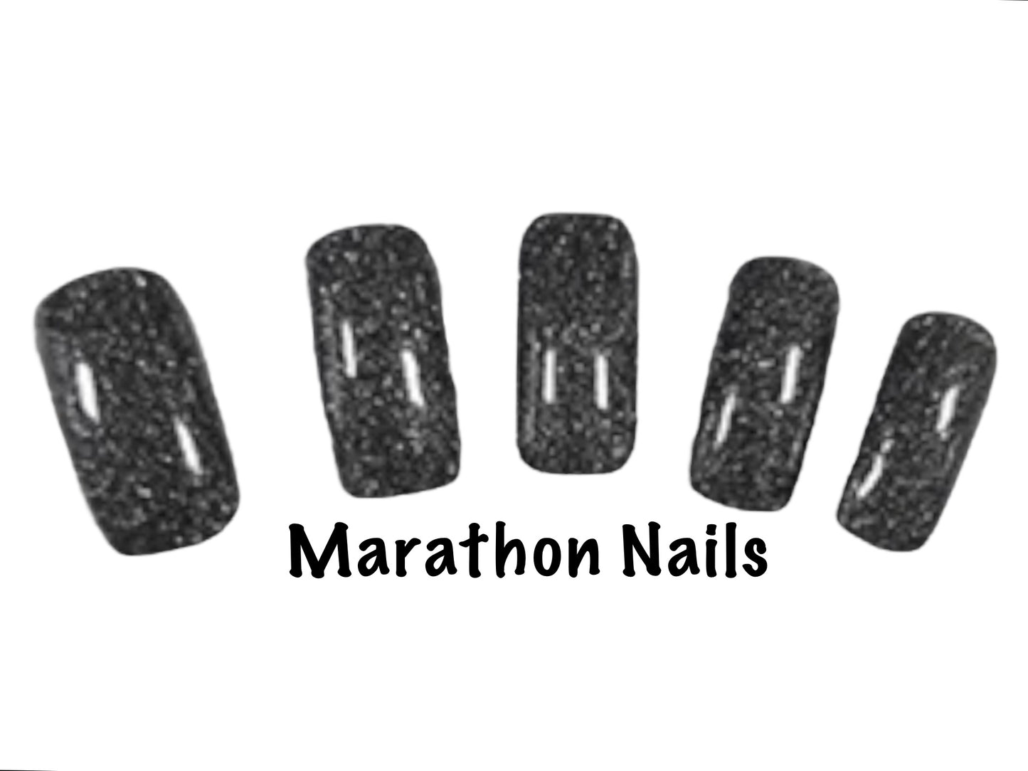Gunmetal Grey Glitter Lux Nail Wraps