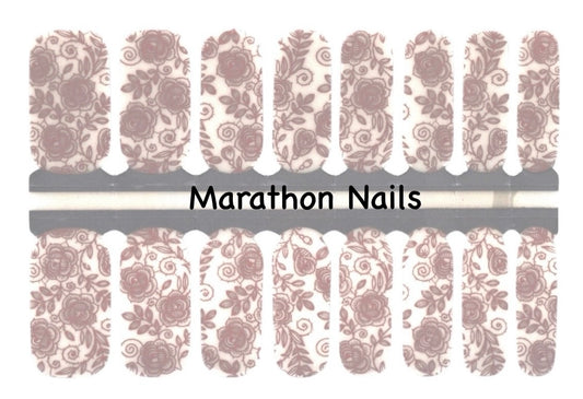 Rose Gold Rose Overlay Nail Wraps