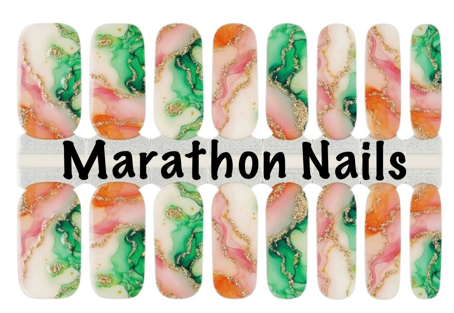 Mango Matcha Swirl Nail Wraps