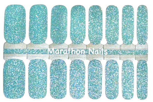 Mint Sparkle Glitter Nail Wraps