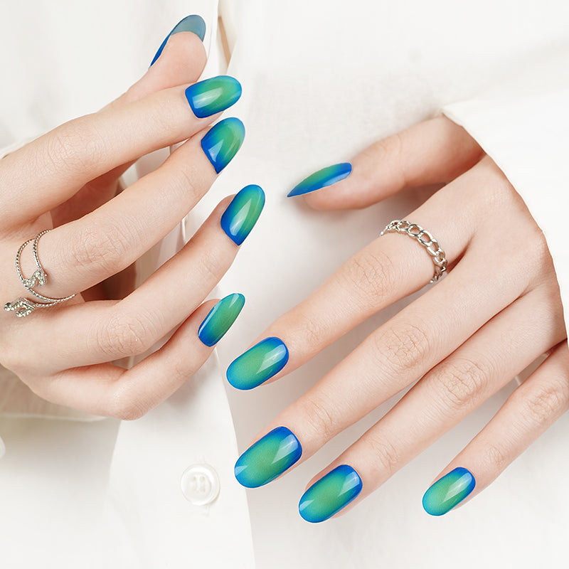 Green Flare 30ct Semi Cured Gel Nail Wraps