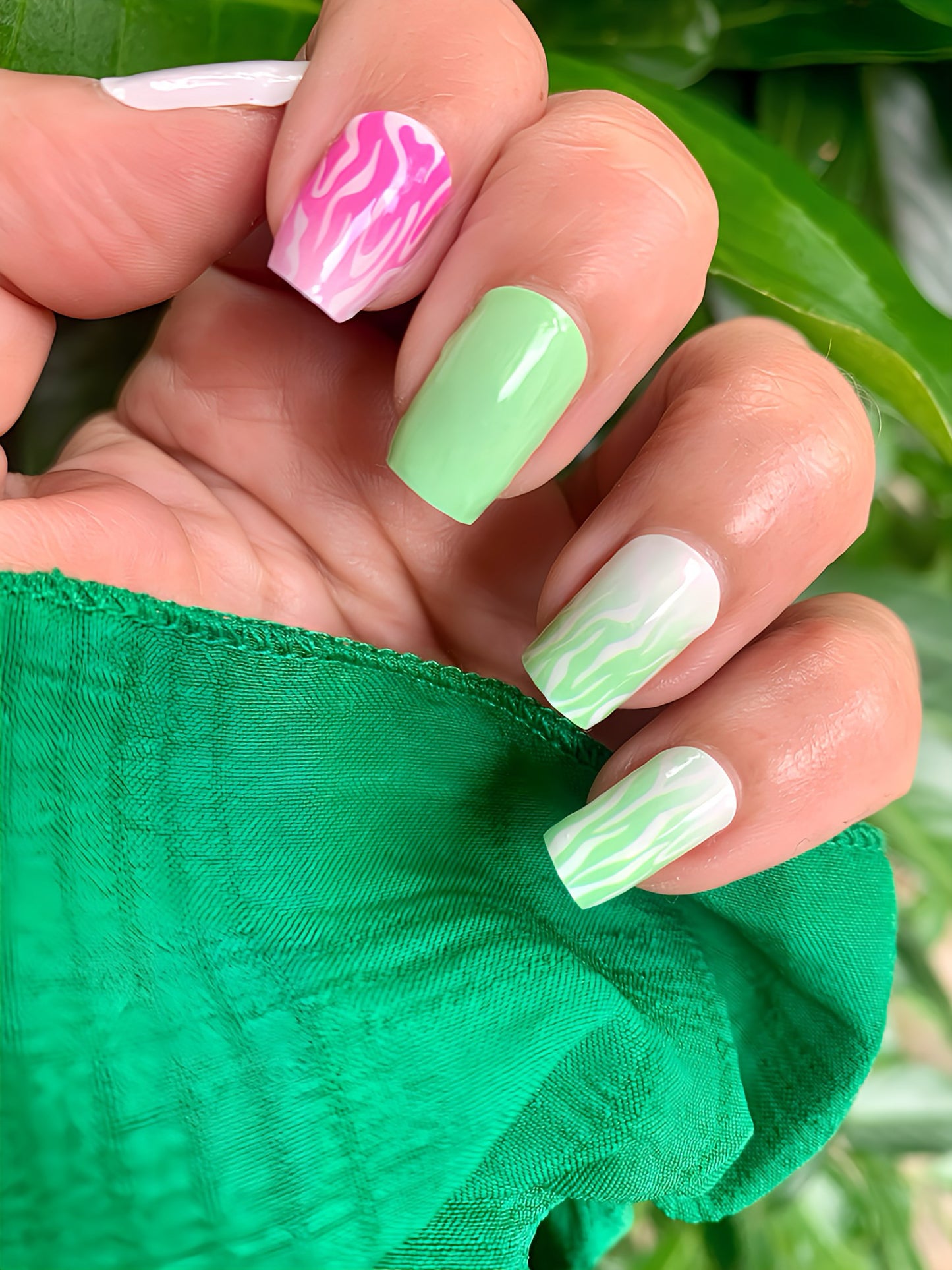 Neon Zebra Nail Wraps