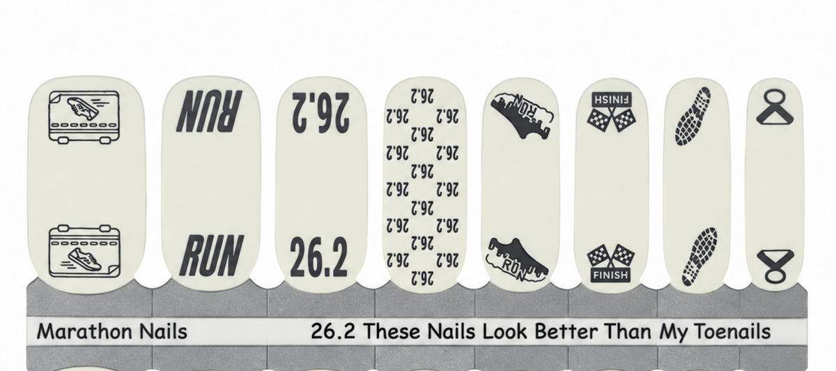 These Nails Look Better Than My Toenails - Any Marathon Overlay Nail Wraps - Exclusive Design Marathon Nail Wraps