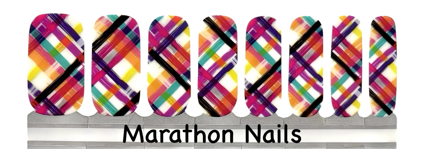 Pink Plaid Nail Wraps