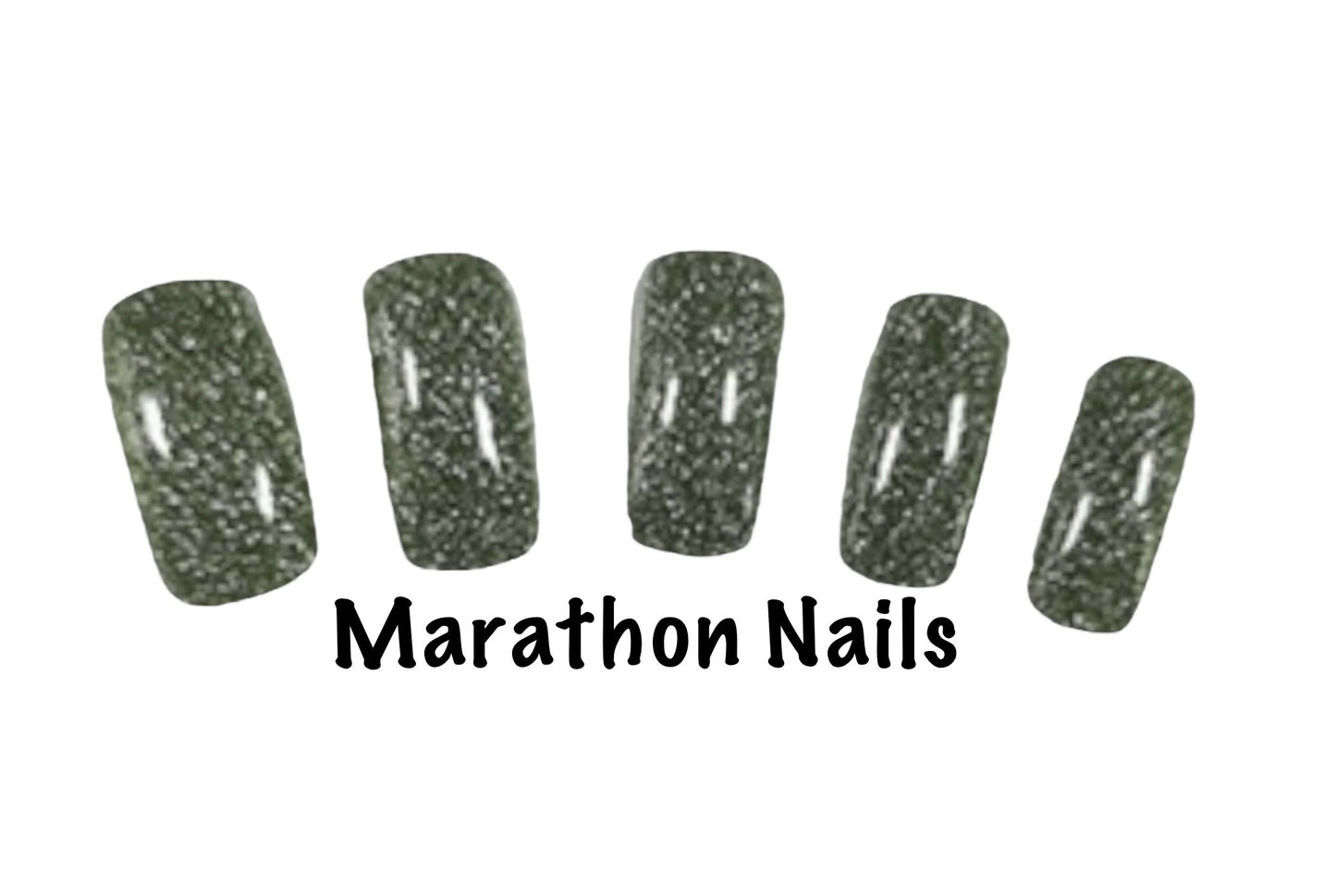 Moss Green Glitter Lux Nail Wraps