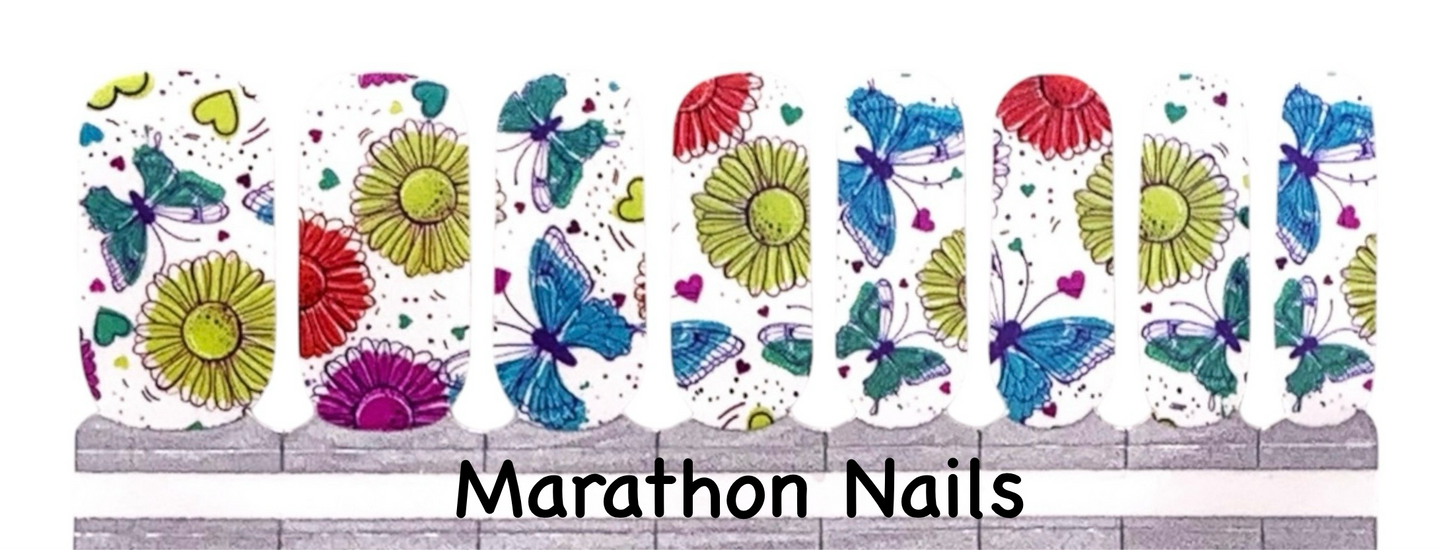 Gerbers & Butterflies Nail Wraps