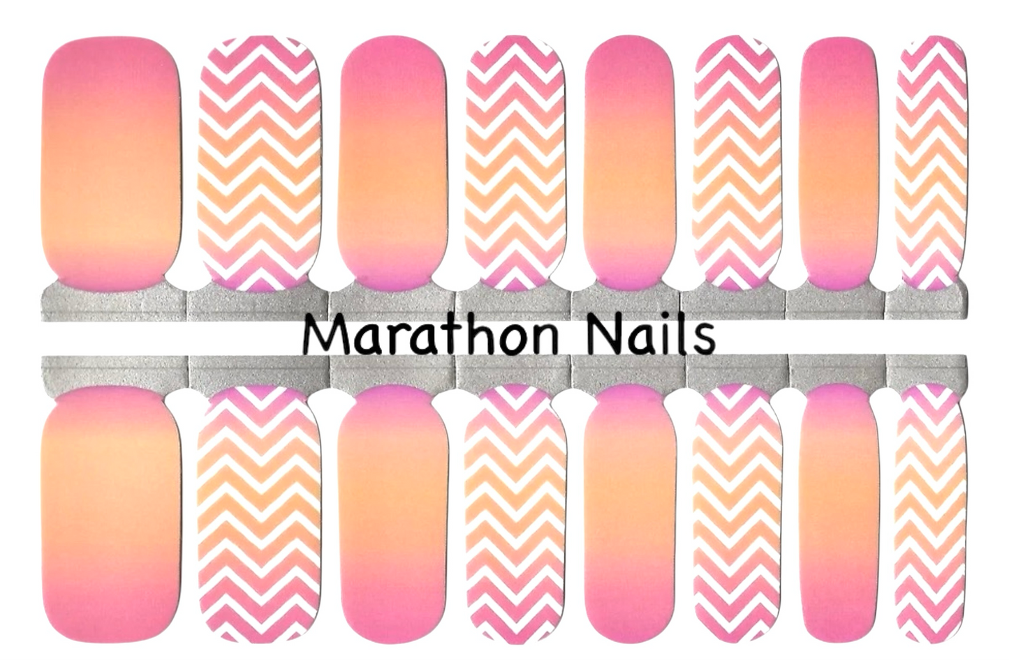 Coral Chevron Nail Wraps