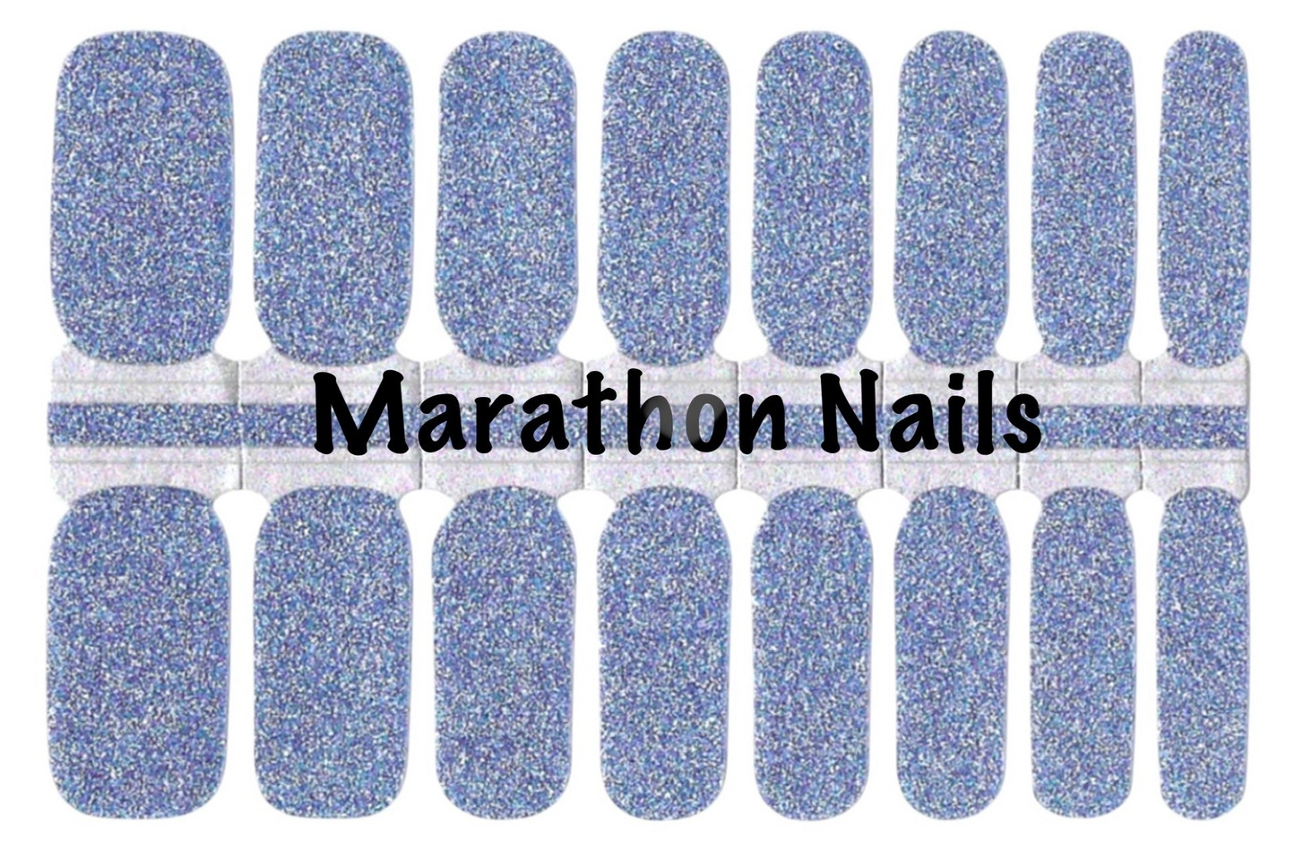Cinderella Blue Glitter Nail Wraps