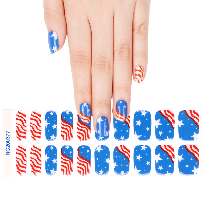 Star Spangled Sparkle Semi Cured Gel Nail Wraps