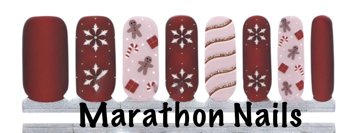 Gingerbread Twirl Christmas Nail Wraps