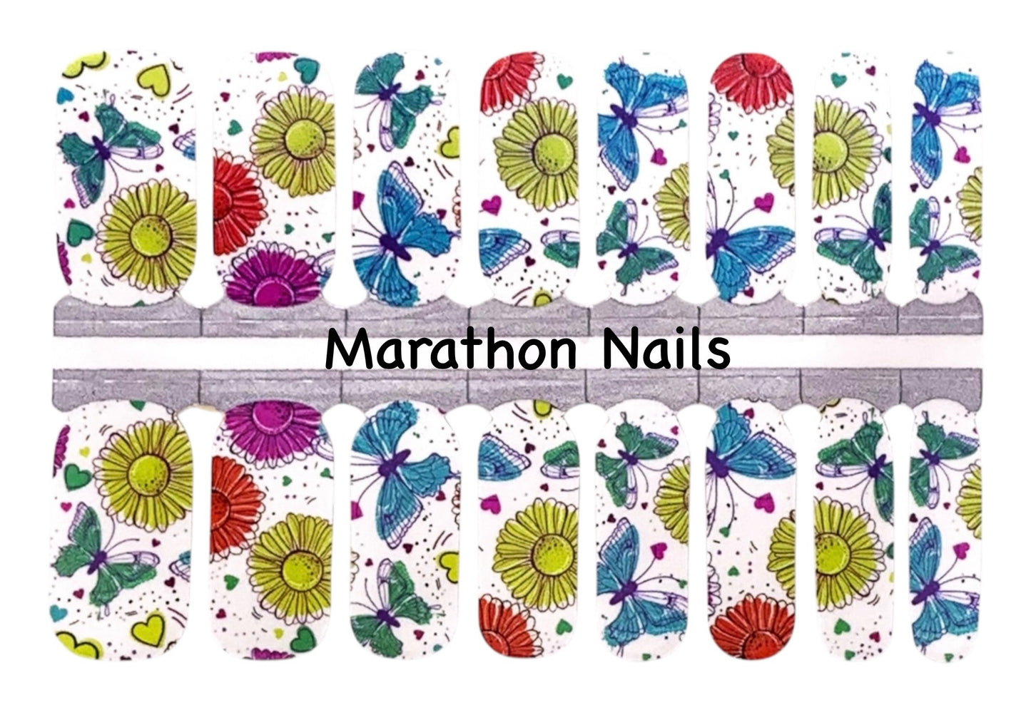 Gerbers & Butterflies Nail Wraps