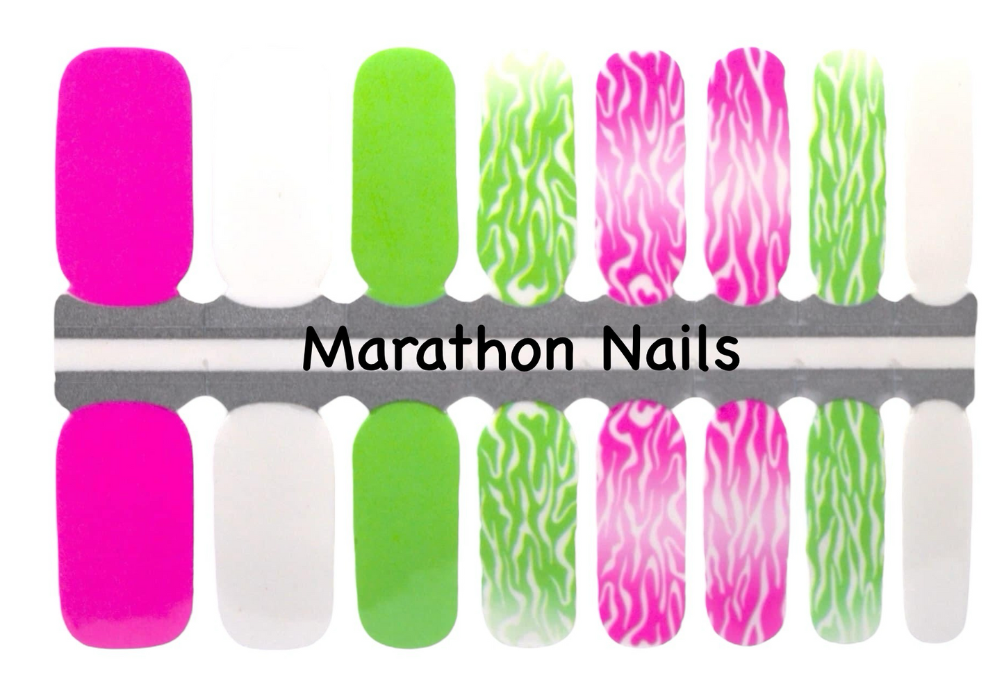 Neon Zebra Nail Wraps