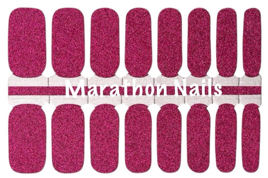 Berry Pink Glitter Nail Wraps