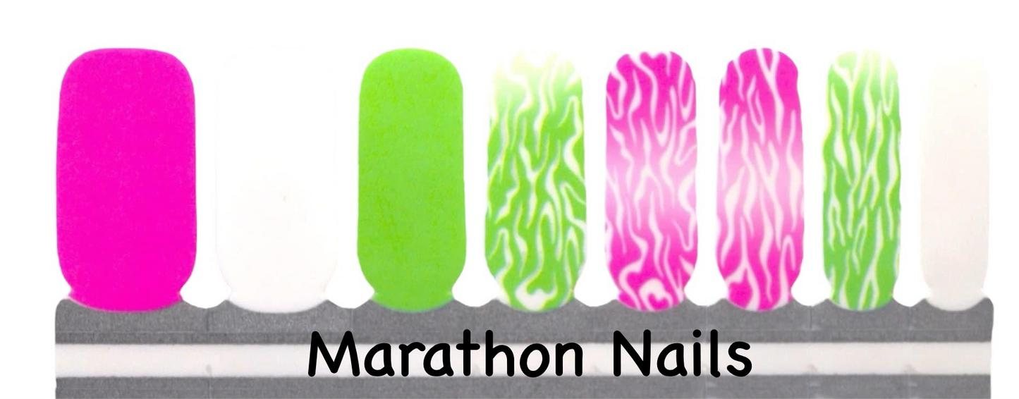 Neon Zebra Nail Wraps