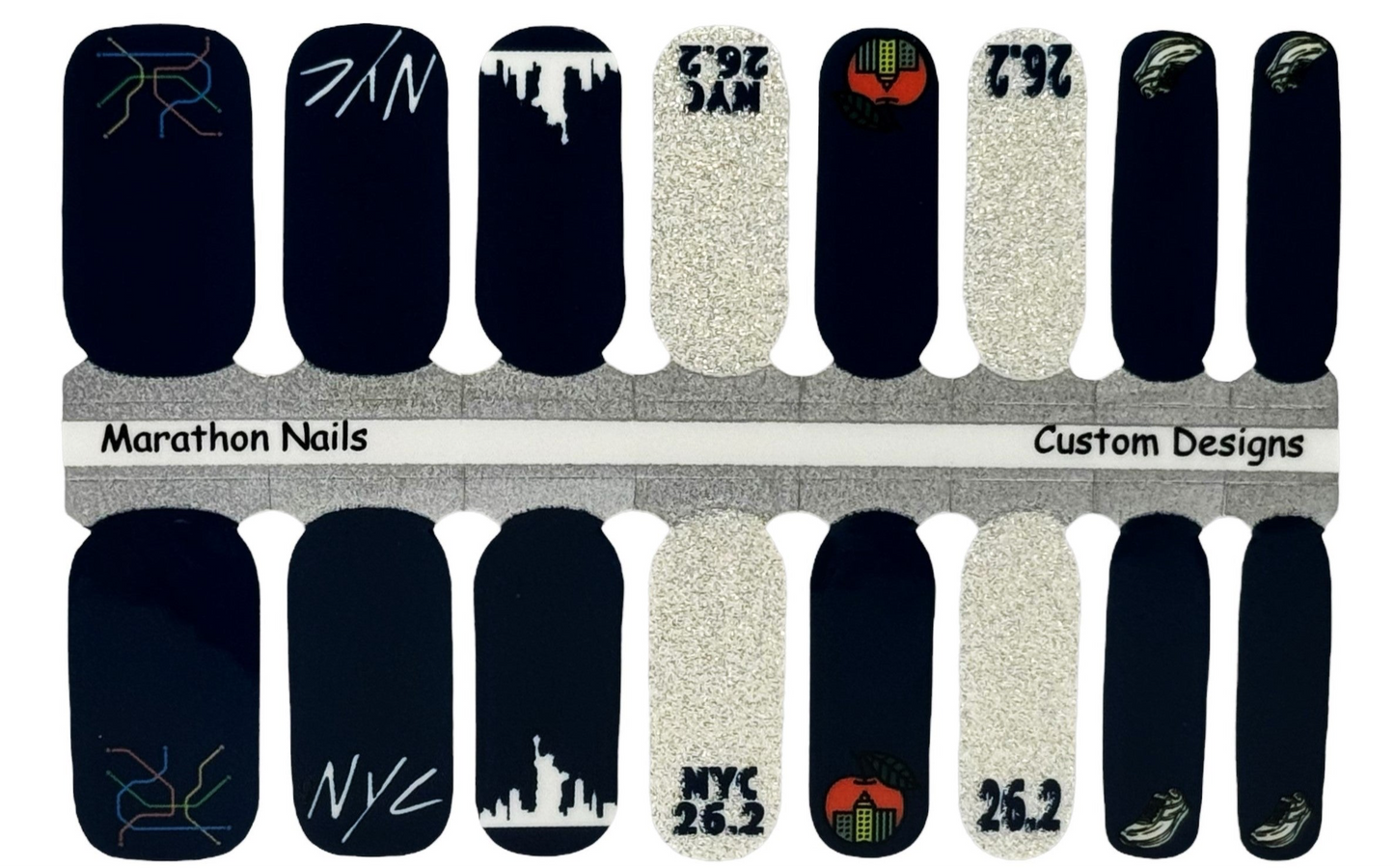 Race You To The Park 2 - New York City Marathon Nails - Exclusive Nail Wraps