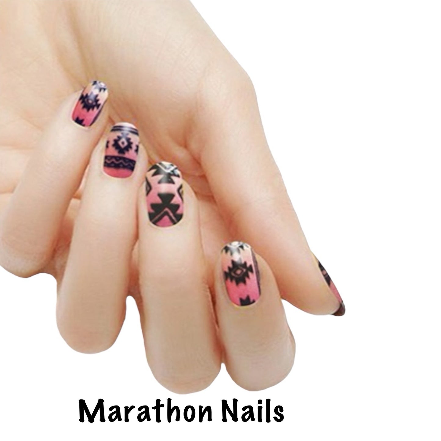Pink Aztec Lux Nail Wraps