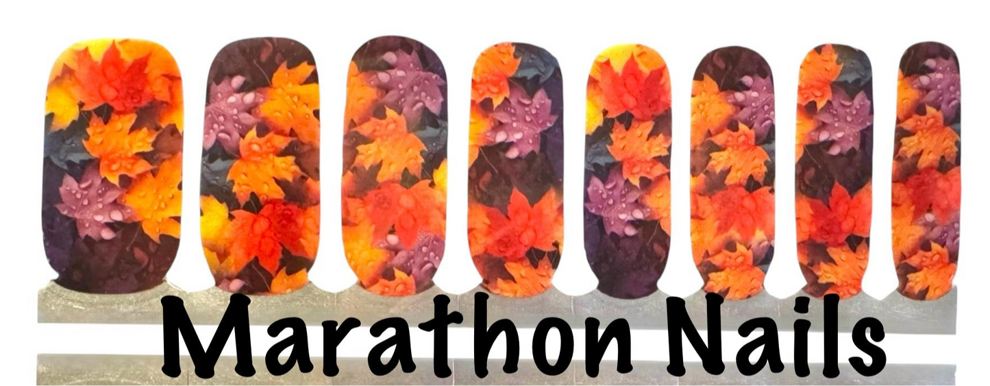 Maple Leaf Glow Fall Nail Wraps