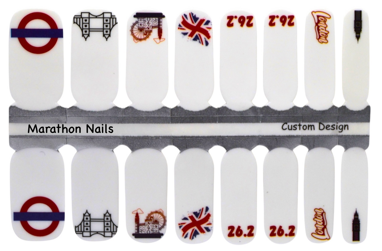 Mind The Run - London Marathon Nails - Exclusive Nail Wraps