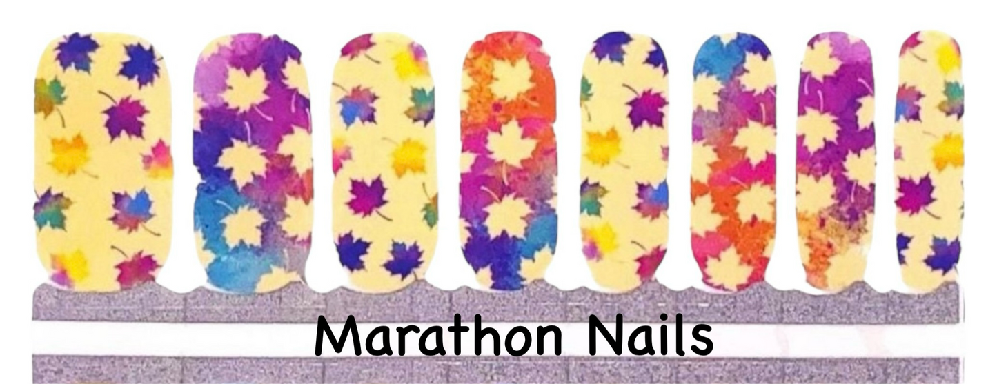 Colored Leaves Fall Nail Wraps
