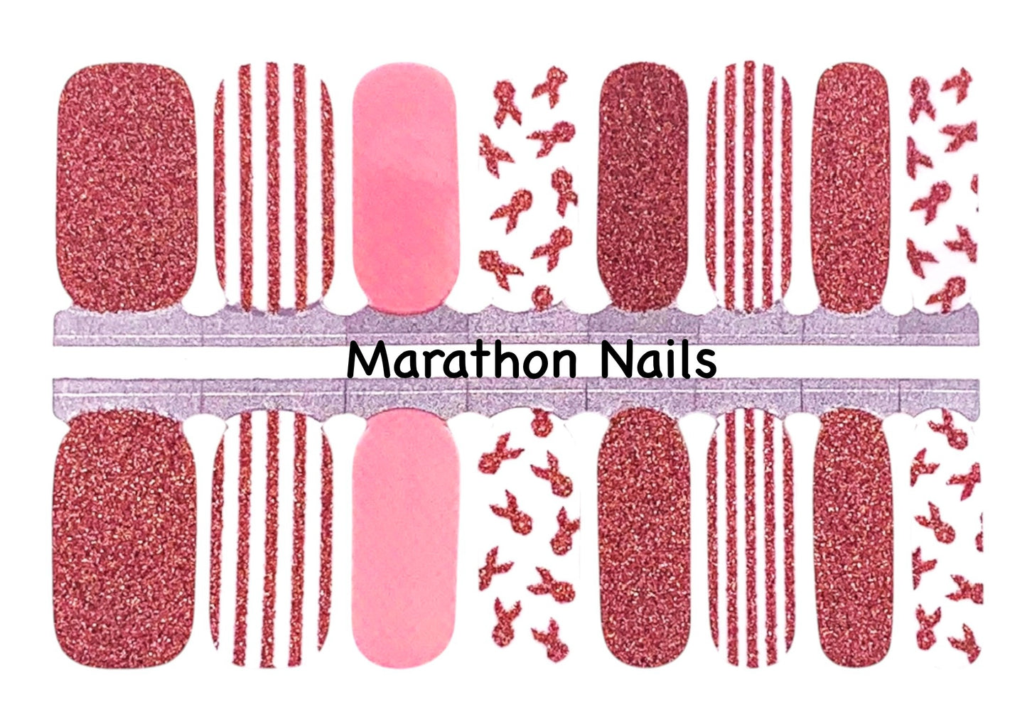 Ribbons of Hope and Remembrance Pink Ribbon Nail Wraps