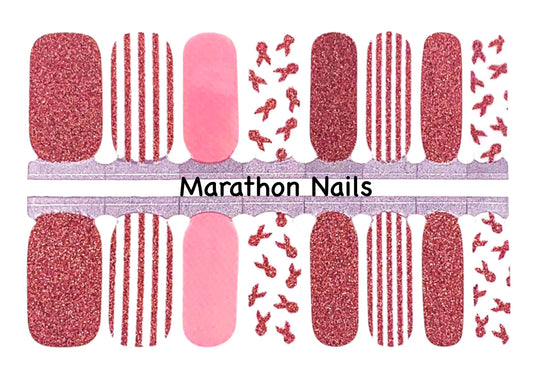 Ribbons of Hope and Remembrance Pink Ribbon Nail Wraps