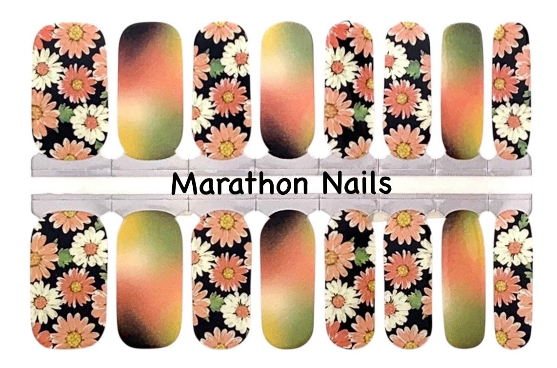 PInk Daisies Nail Wraps