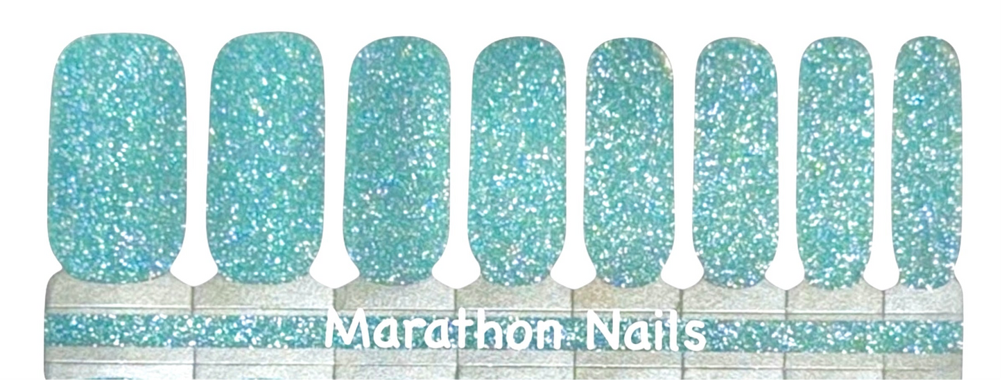 Mint Sparkle Glitter Nail Wraps
