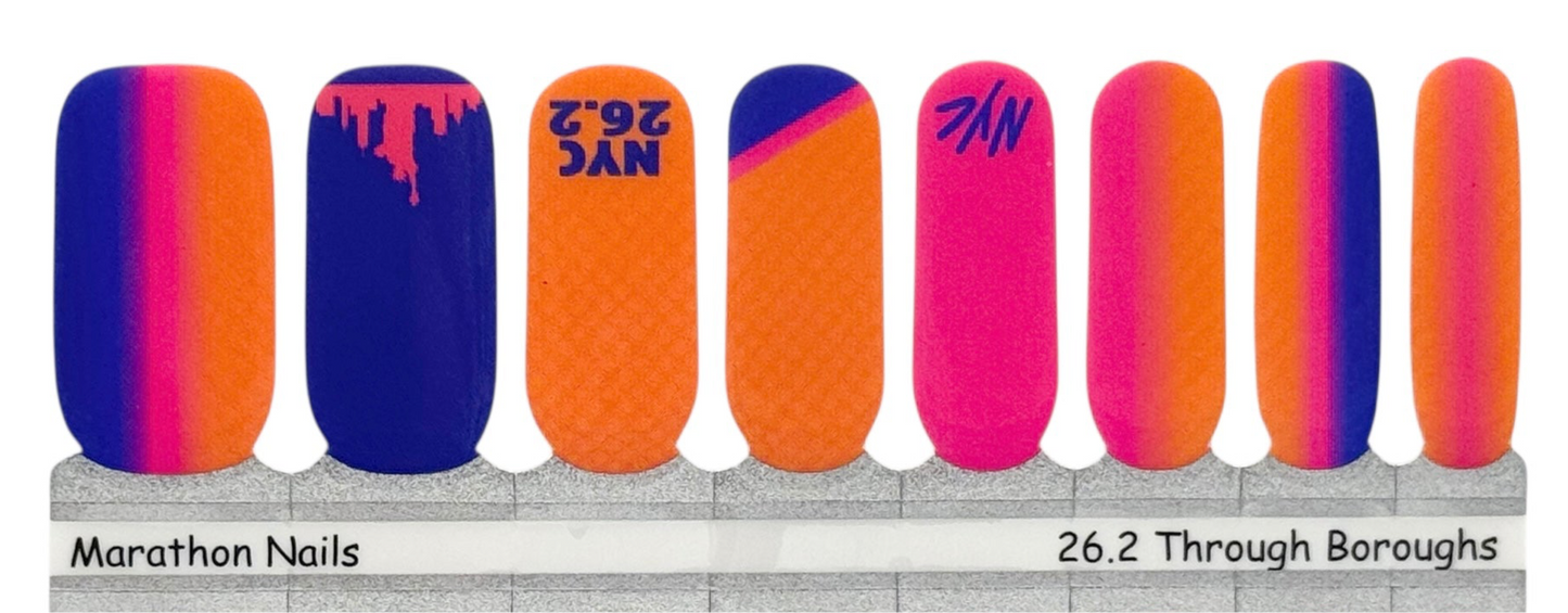 26.2 Through Boroughs - New York City Marathon Nails - Exclusive Nail Wraps