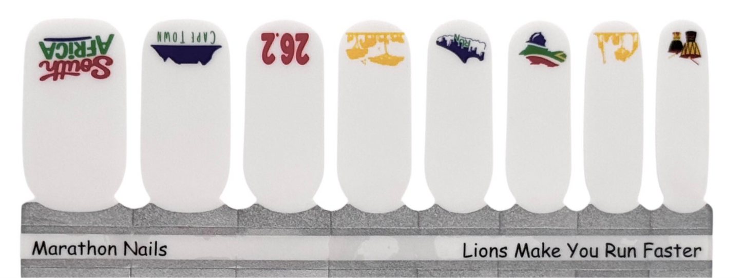 Lions Make You Run Faster - Cape Town Marathon Nails - Exclusive Nail Wraps