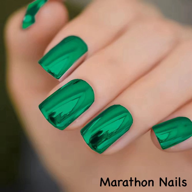 Green Chrome Amp Nail Wraps