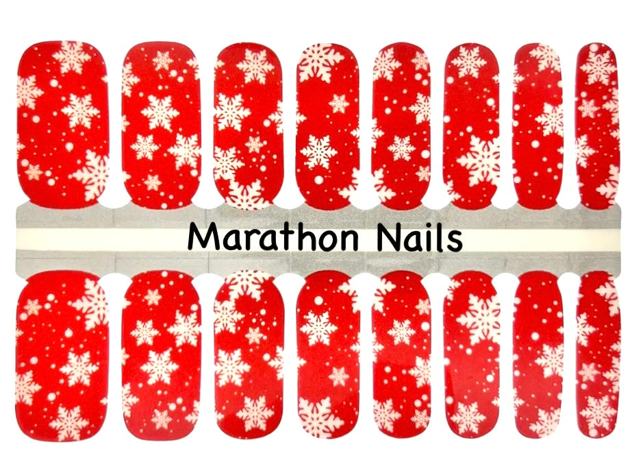 Red Snowflakes Nail Wraps
